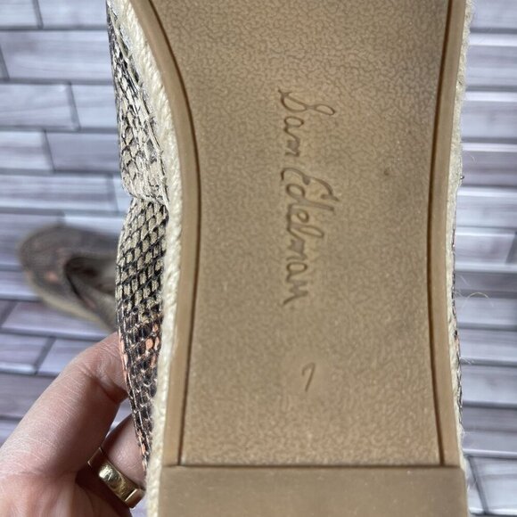 Sam‎ Edelman Women's Leather Snake Print Slip-On Espadrille Shoe Size 7-NEW - Picture 8 of 8